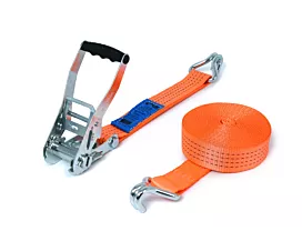 Alle spanbanden 50mm Spanband - 4T - 9m - 50mm - 2-delig - Spitshaken - Oranje
