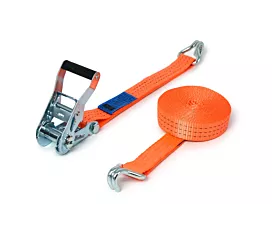 Alle spanbanden 35mm Spanband - 2,5T - 6,5m - 35mm - 2-delig met spitshaken - Oranje
