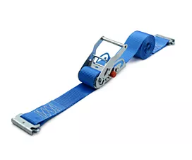Tout - Rails, barres, poutres Sangle d’arrimage - 2T - 3,5m - 50mm - Tendeur coulissant et attaches à poussoir - Bleu