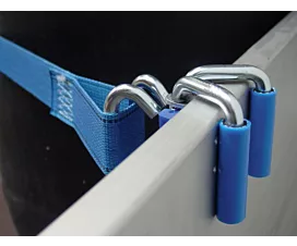 Aanhangwagen - Afdeknetten Spanband - 200kg - 3,6m - 45mm - Boordklem - Blauw