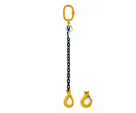 Elingues à chaîne 1 brin G8 Chaîne de levage - 8mm - 1 brin - Sans raccourcisseur - G8 - Crochet au choix