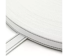 Rolluiklint 22 mm Rolluiklint - 22mm - Wit met 2 grijze strepen - Katoen Rolluiklint 22 mm Rolluiklint - 22mm - Wit met 2 grijze strepen - Katoen