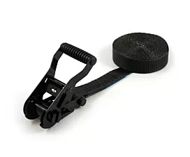 Tout - Sangles noires Sangle d’arrimage  - 2,5T - 35mm - en une pièce - tendeur à cliquet - Noir + étiquette personnalisée
