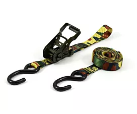 Alle spanbanden 25mm Spanband - 800kg - 4,8m - 25mm - 2-delig - Ratel en S-haken - Army Green