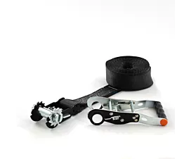 Sangles 50mm - Sur mesure Sangle d’arrimage - 5T - 50mm - en 1 pièce - Tendeur démontable - Noir + Etiquette personnalisée