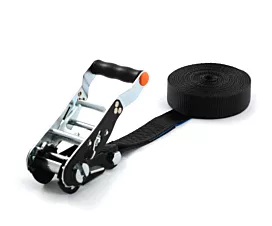 Alle spanbanden op maat Spanband - 2,5T - 35mm - 1-delig - Ratelbasis + handvat - Zwart + Eigen label