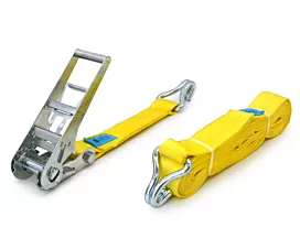 Alle spanbanden 75mm Spanband - 10T - 10m - 75mm - 2-delig - Spitshaken - Geel