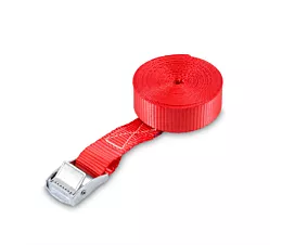Toutes les sangles 25mm Sangle d’arrimage - 250kg - 4m - 25mm - En 1 pièce - Boucle à came - Rouge - 10pcs