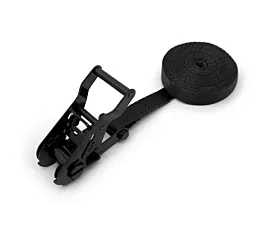 Toutes les sangles 25mm Sangle d’arrimage - 1,2T - 25mm - En 1 pièce - Tendeur à cliquet - Noir + étiquette personnalisée