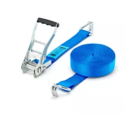 Alle spanbanden 50mm Spanband - 5T - 10m - 50mm - 2-delig met spitshaken - Blauw