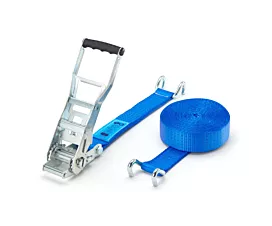 Toutes les sangles 50mm Sangle d’arrimage - ERGO 5T - 9m - 50mm - en 2 pièces avec crochets ouverts - Bleu